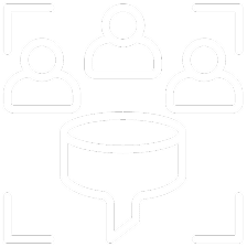 Three figures with a speech bubble icon.